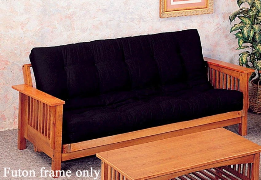 Futon Frame Mission Style In Oak Finish