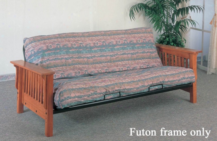 Futon Frame Mission Style In Solid Oak Finish