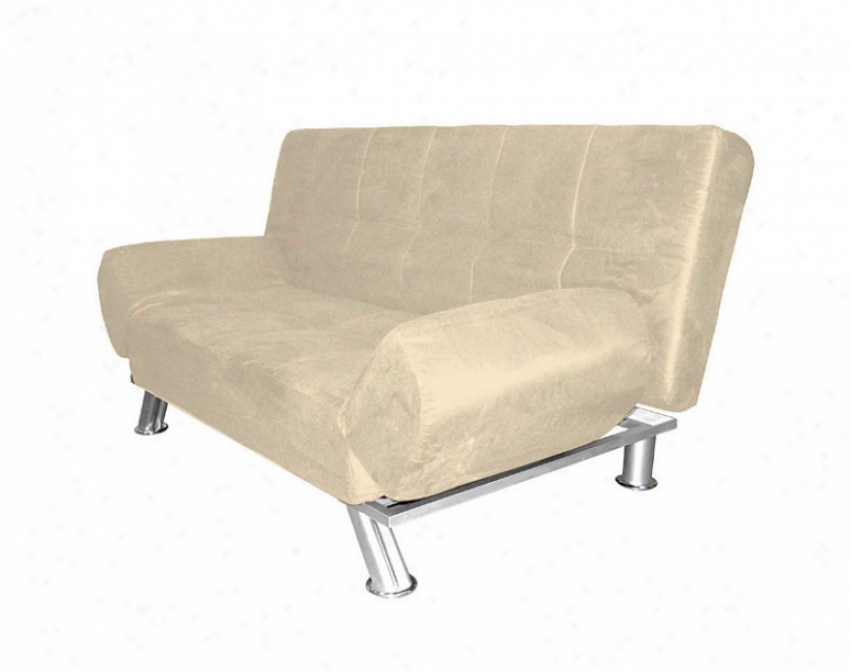 Futon Couch Bed - Camel Cover With Metal Frame