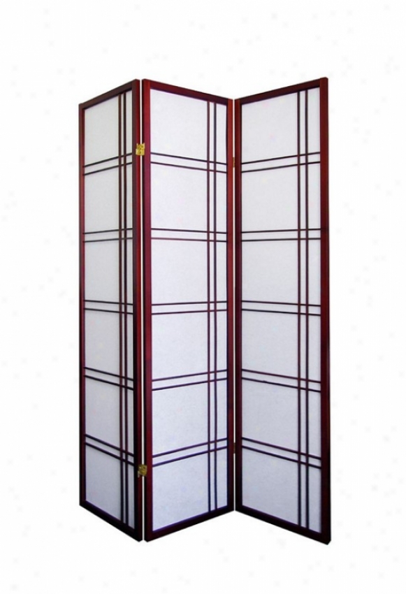 Girard Room Divider Screen With 3 Panel In Cherry Finish