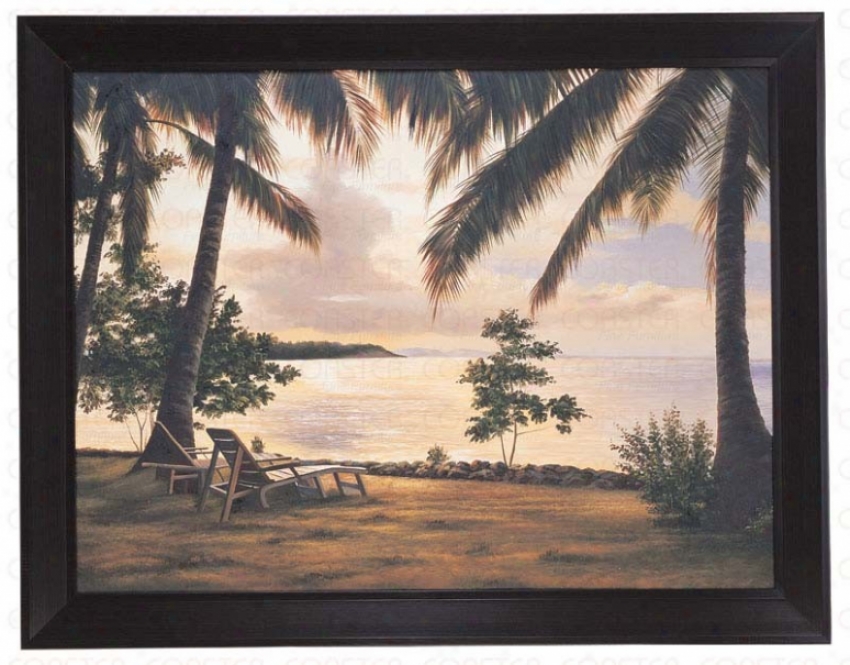 Hand Painted Oil Painting On Canvas In Palm Trees Theme