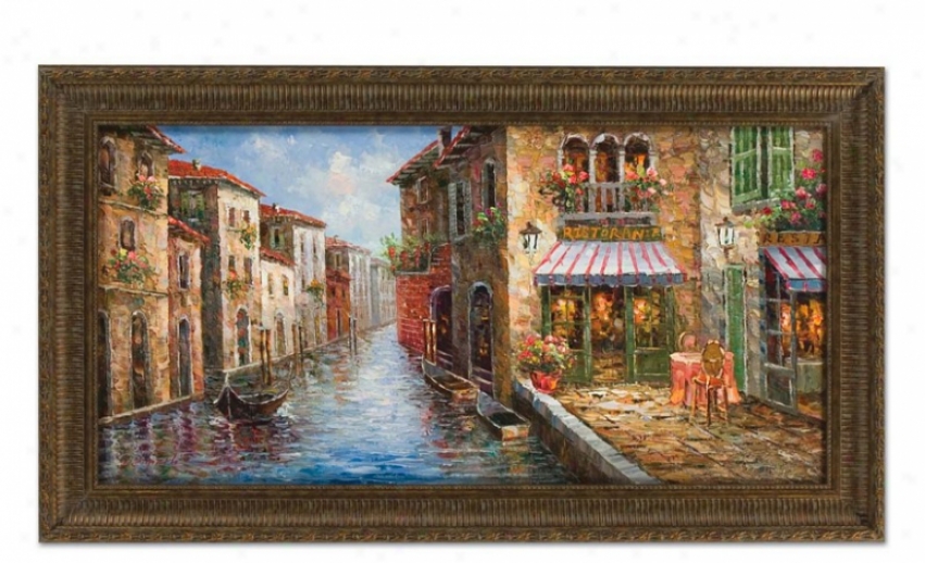 Hand Painted Oil Painting On Canvas In Ristorante Design