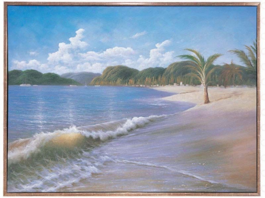 Hand Painted Oil Painting On Canvas In Seashore Theme