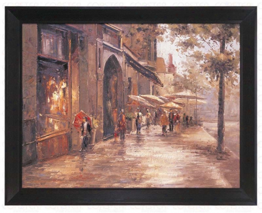 Hand Painted Oil Painting On Canvas In Street Design