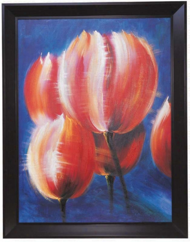 Agency Painted Oil Painting - Tulips In Blue