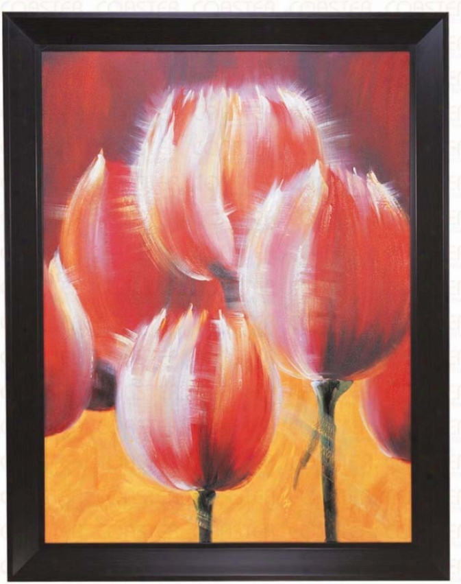 Agency Painted Oil Painting - Tulips In Yellow