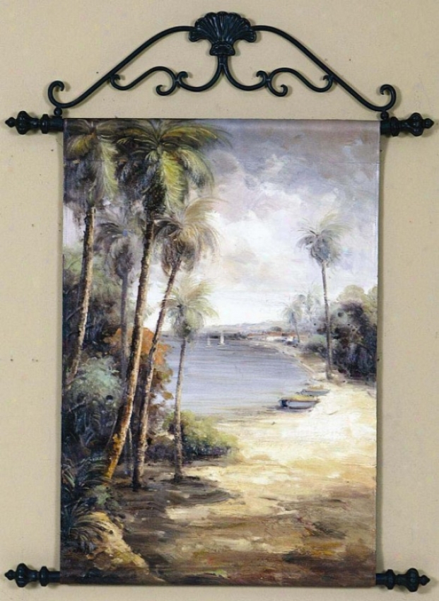 Mode of procedure Paimted Oil Painting With Metal Frame In Beach Theme