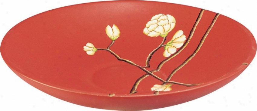 Hand Painted Porccelain Bowl Plate - Sanibel Red Finish