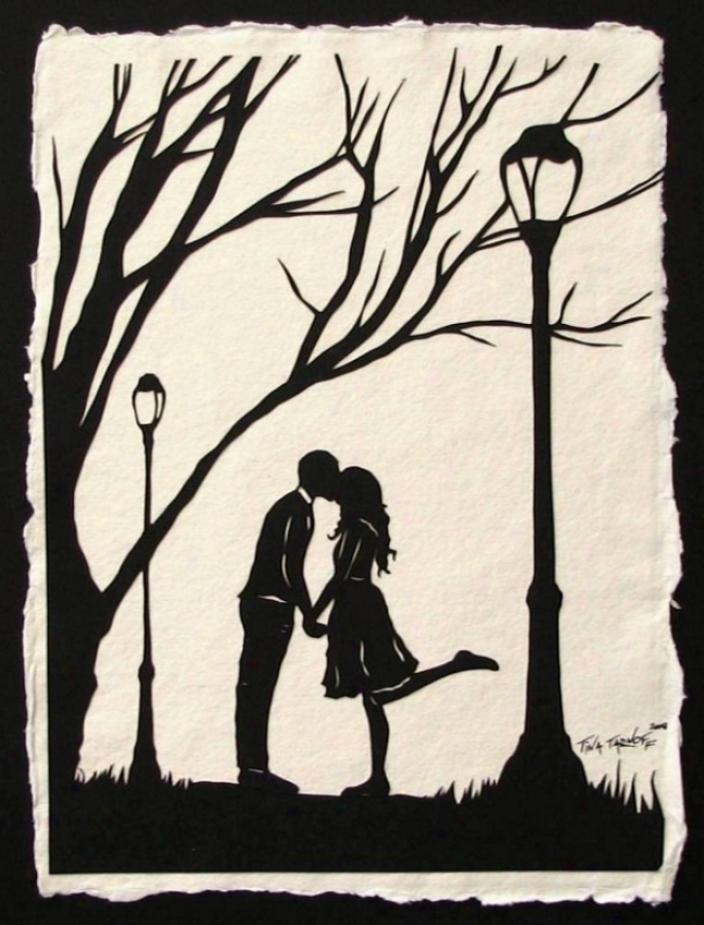 Handmade Papercut Art - Autumn Kiss Silyouette