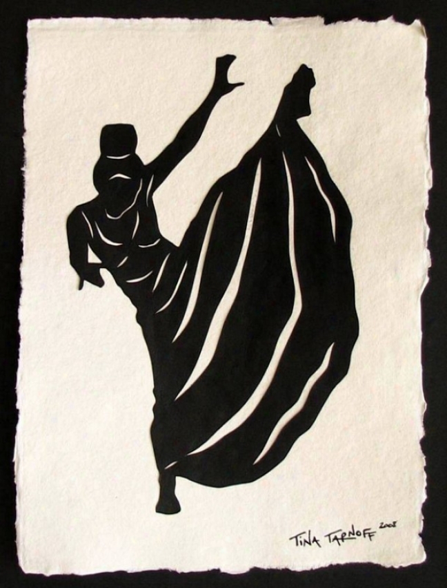 Handmade Papercut Art - Dancer Martha Graham Silhouette