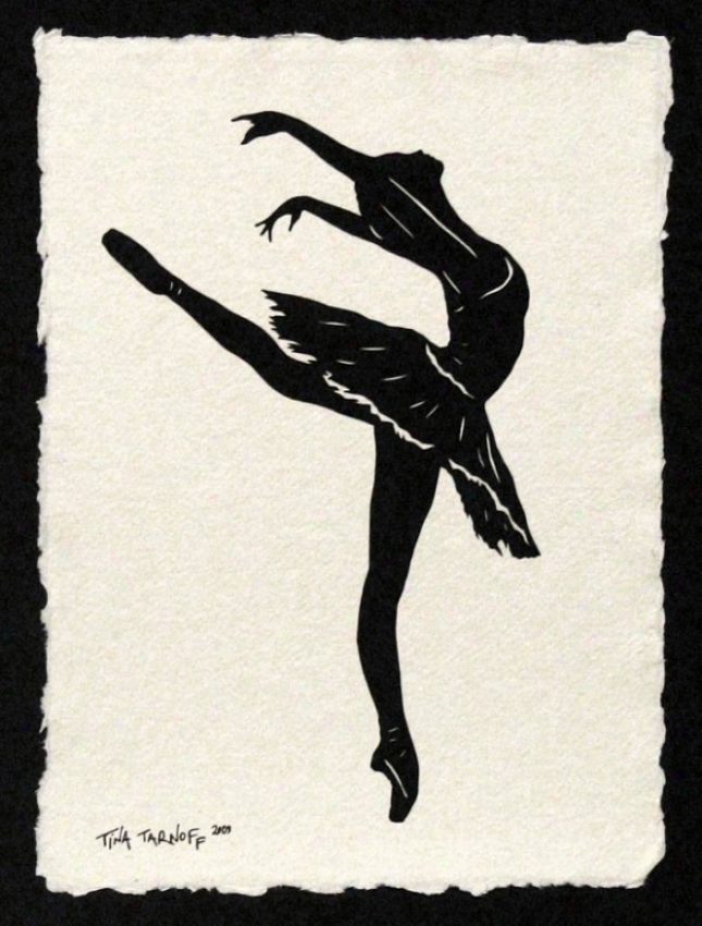 Handmade Papercut Art - Dancer Sylvie Guillem Silhouette 3