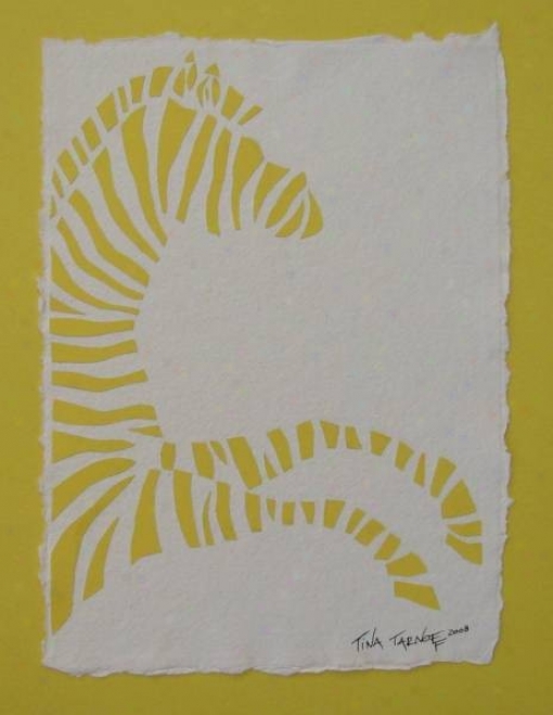 Hamdmade Papercuf Art - I Dreamt I Was Riding A Yellow Zebra