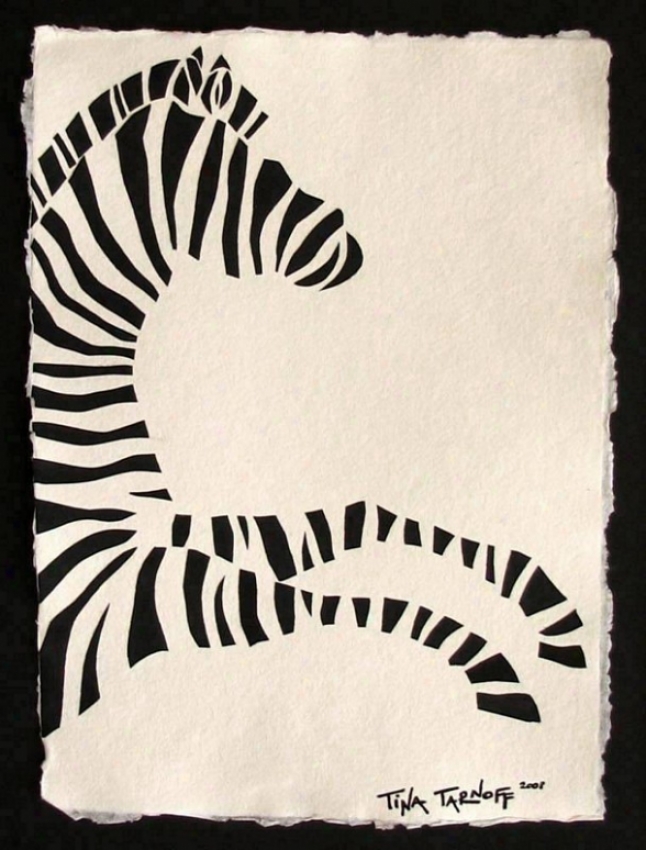 Handmade Papercut Art - I Dreamt I Was Riding A Black Zebra