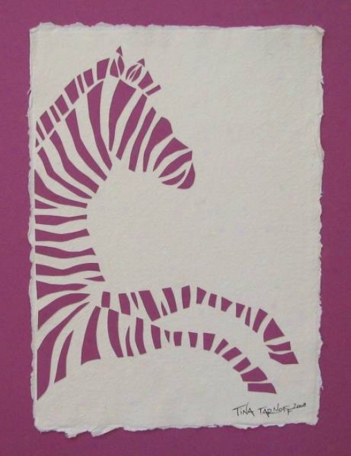 Handmade Papercut Art - I Dreamt I Was Riding A Purple Zebra