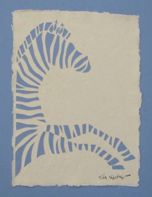 Handmade Papercut Art - I Dreamt I Was Riding A Blue Zebra