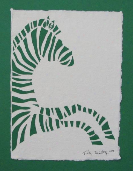 Handmade Papercut Art - I Dreamt I Was Riding A Green Zebra
