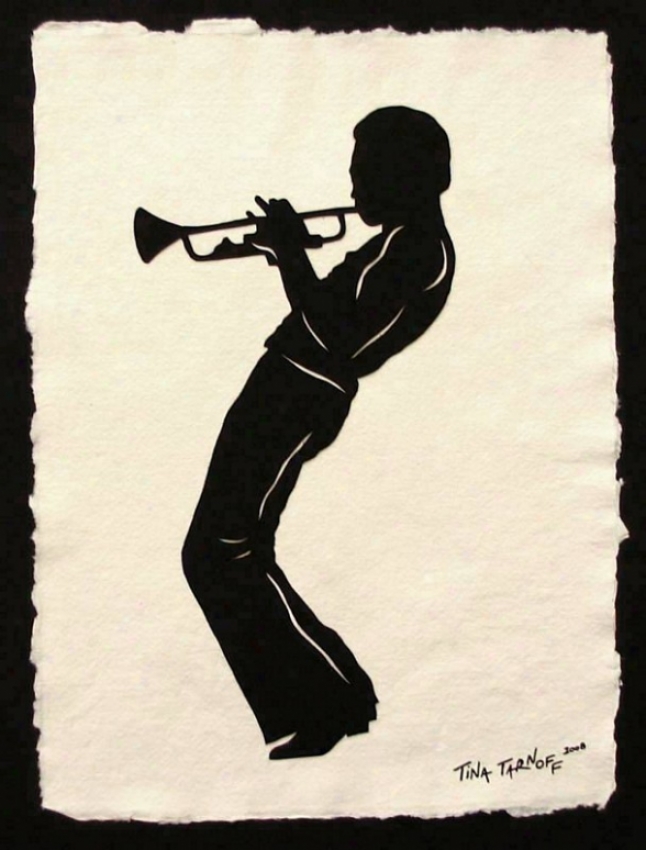Handmade Papercut Art - Musician Miles Davis Silhouette