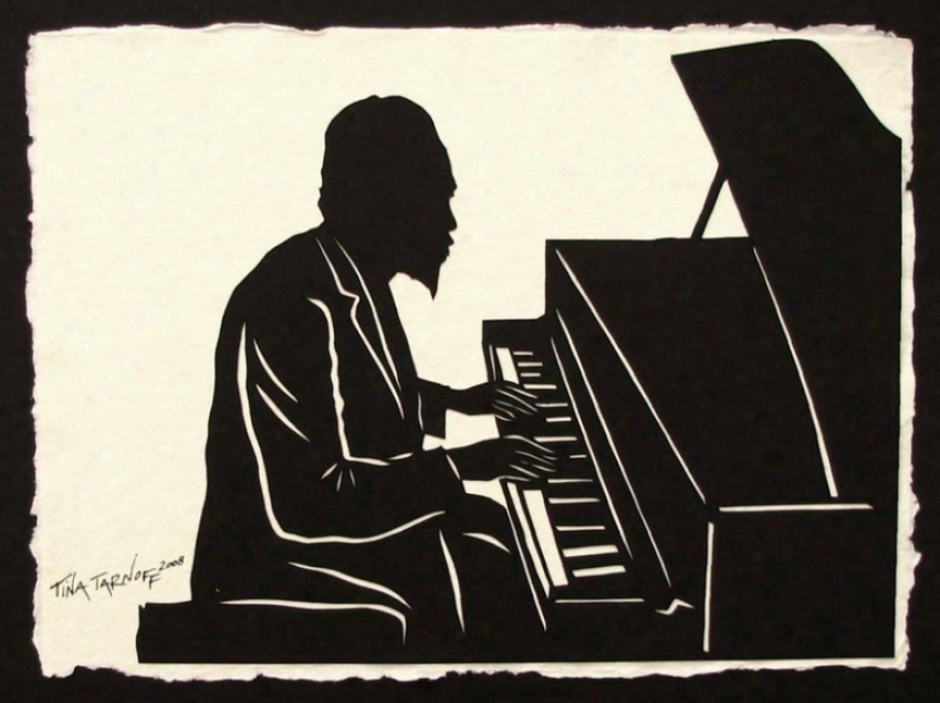 Handmade Papercut Art - Musician Thelonious Monk Silhouette