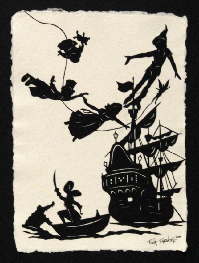 Handmade Papercut Art - Peter Pan Silhouette