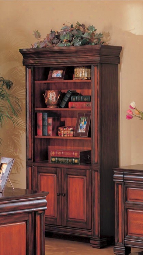 Home Office Bookcase In Dark Brown Two Tone Finish