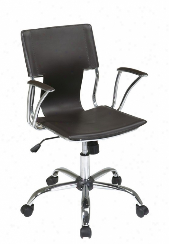 Home Office Chair With Adjustable Height In Espresso Finish