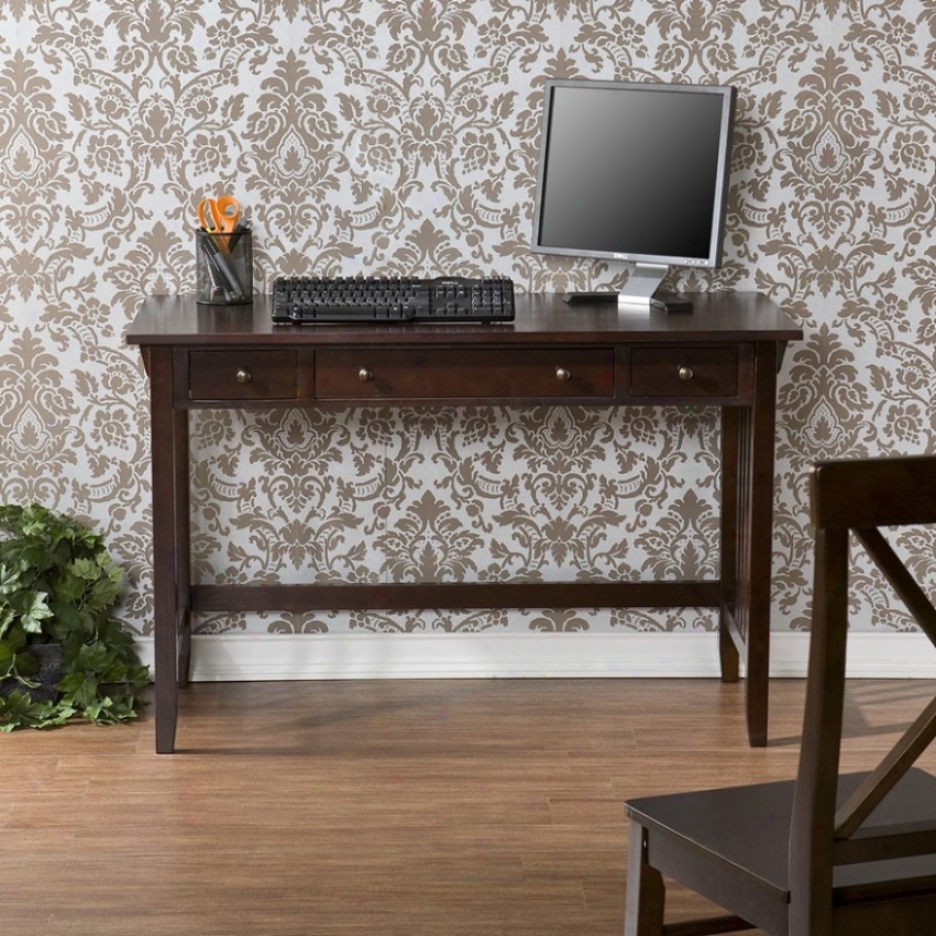 Home Office Computer Desk Mission Style In Espresso Finish