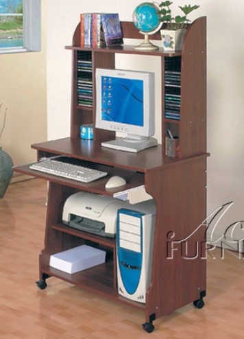 Domicile Office Computer Desk With Casters Cherry Finieh