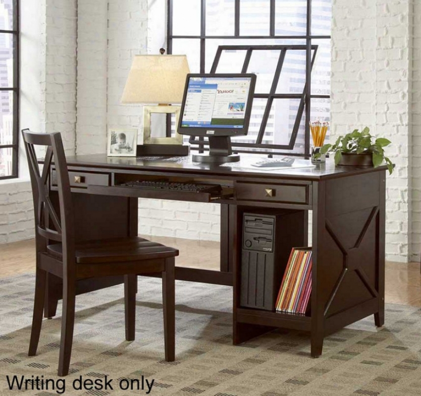 Home Office Computer Writing Desk In Espresso Finish