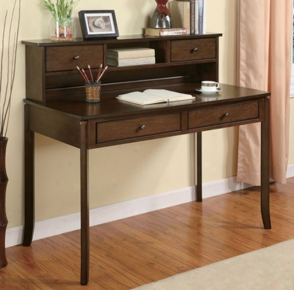Home Office Desk With Taper Legs In Walnut Finish