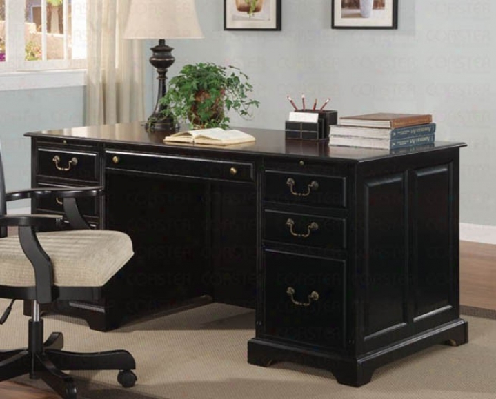 Home Office Executive Desk In Espresso Finish