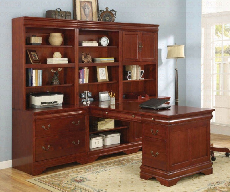 Home Charge Executive Set Louis Philippe Style In Ch3rry Finish