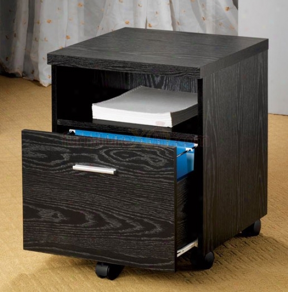 Home Office Mobile File Cabinet In Black Finish