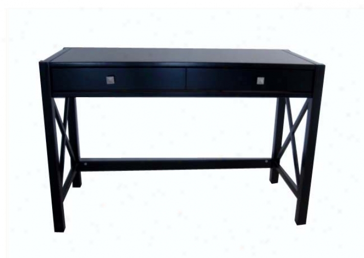 Home Office Writing Desk In Antique Black Finish