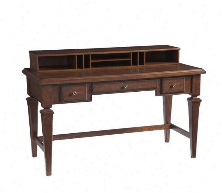 Home Office Writing Desk With uHtch In Distressed Chestnut End