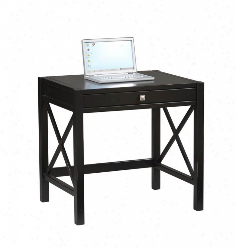 Home Office Writing Laptop Desk In Antique Black Finish