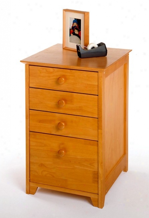 Honey Pine Fibisu Home Office 4 Drawers File Cabinet
