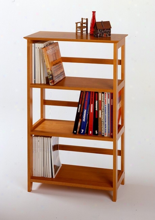 Honey Pine Finish Home Company 4-tier Shelf Bookcase