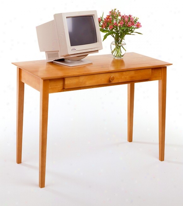 Honey Pine Finish Home Office Computer Writing Desk