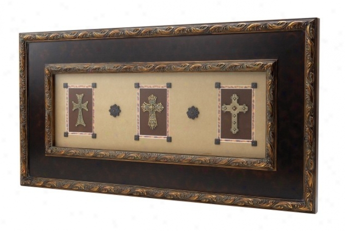 Horizontal Shadowbox With Framed Crosses Design