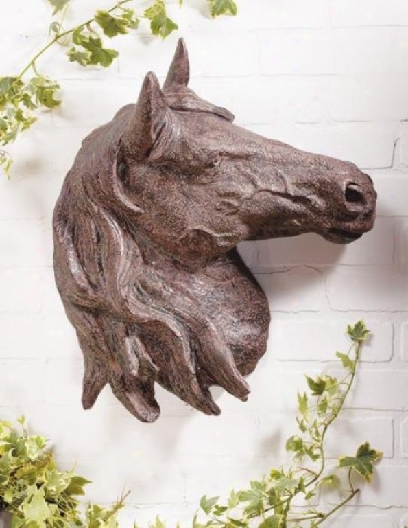 Horse Head Wall Dcor With Light Auburn nAd Rust Finish