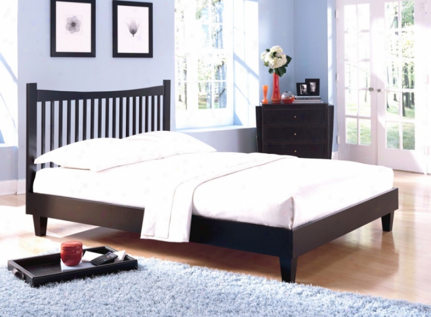 Jakartz Black Finish Full Size Solid Wood Bed