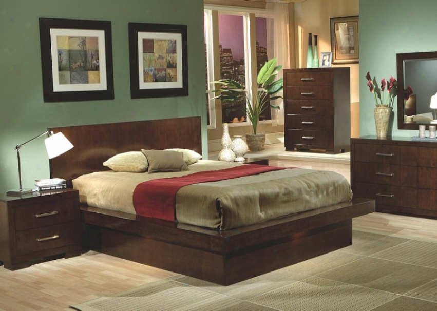 Jessica Collection Contemporary Style California Sovereign Size Platform Bed