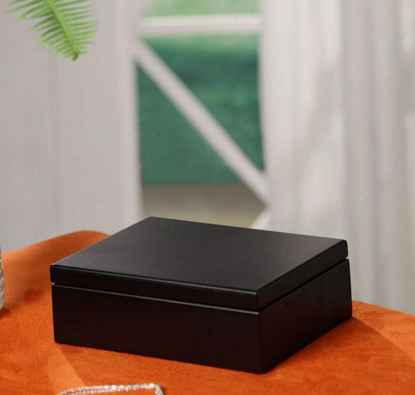 Jewelry Box With Mirrored Lid Ib Black Finish