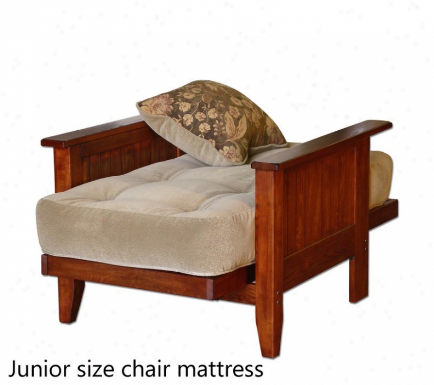 Junior Size Chair Mattress Wiith Pillow Tufted In Tan Colored Fabric