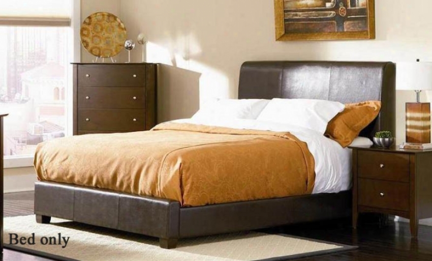 King Size Bed In Brown Bycast Leather