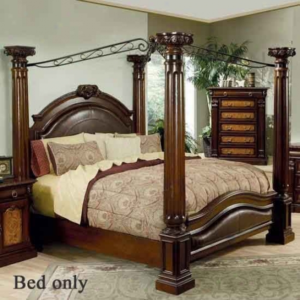 King Size Bed In Chestnut Finish