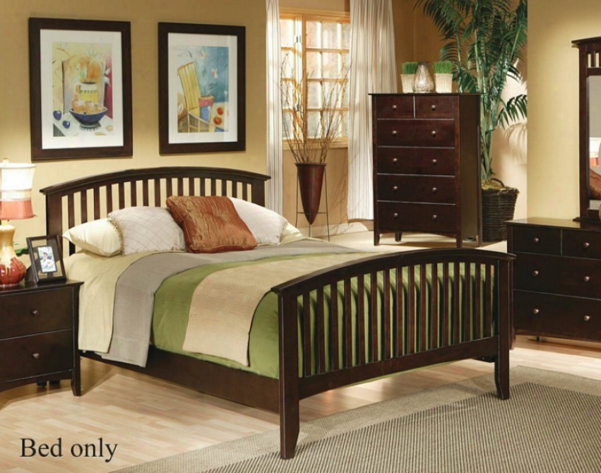 King Bigness Bed Mission Style In Cappuccino Finish