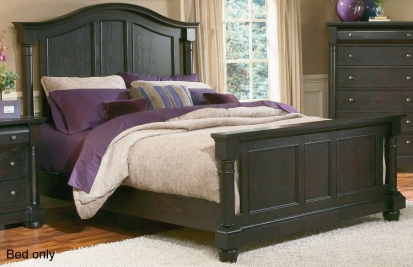 King Size Bed With Solid Ash Posts In Mocha Finish