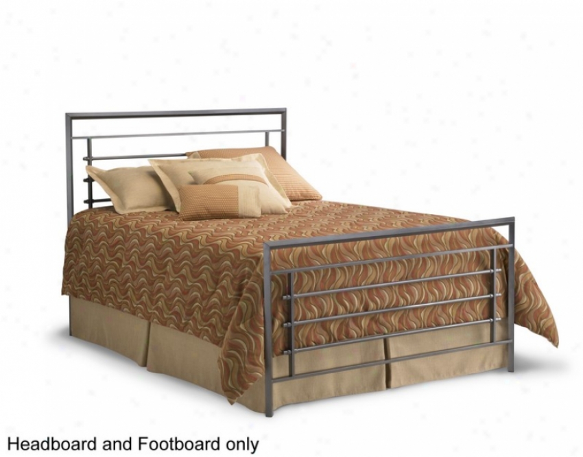 King Size Metal Headboard And Footboard - Vista Contemporary Style In Iron Finish