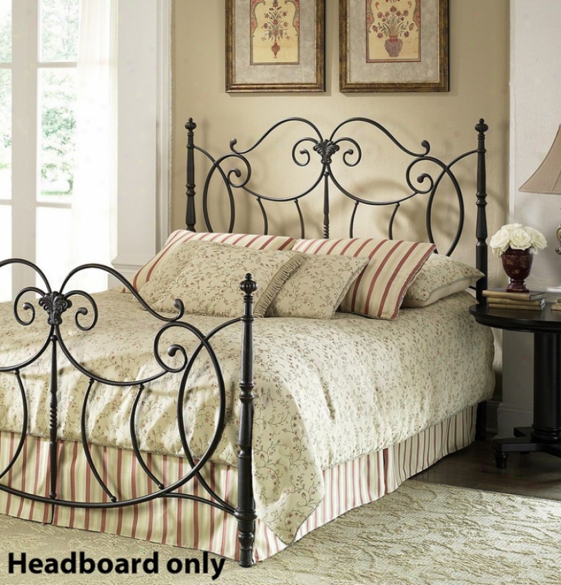 King Size Metal Headboard - Shannon Traditional Design In Black Finish